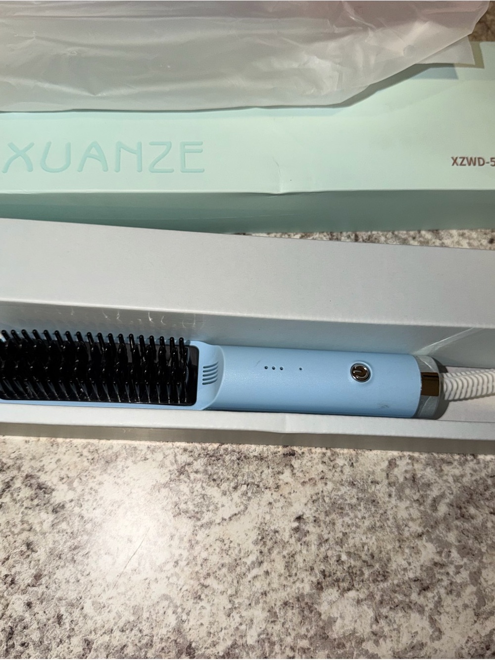 Blue Heated Straightening Brush - Lightweight Hair Styler